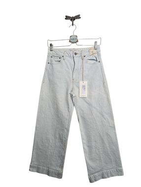 Trave Audrey Crop Wide Leg High Waisted Jean In Sky Pilot Size 27